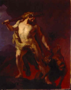 Johann Köler, Herakles toob Kerberose põrguväravast. Õli, 1855