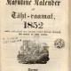 Maarahva Kasuline Kalender 1852